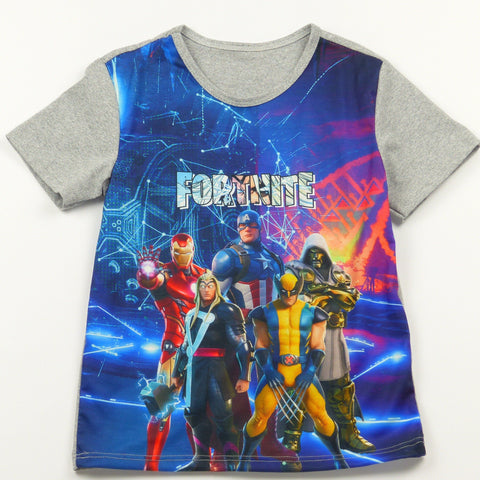 Fortnite Marvel Grey T-Shirt (6-16y) - Clothes4Kids