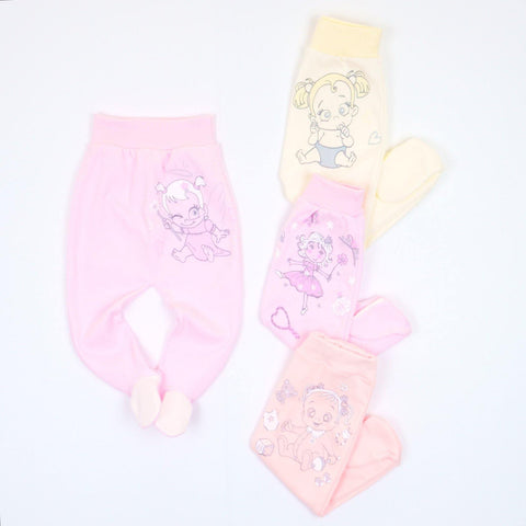 Newborn Baby Girl Pants Pink/Peach/Yellow (0-12m) - Clothes4Kids