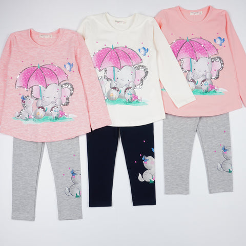 Girls' Sequin Elephant and Cat' Print Set (18m-6y) - Clothes4Kids