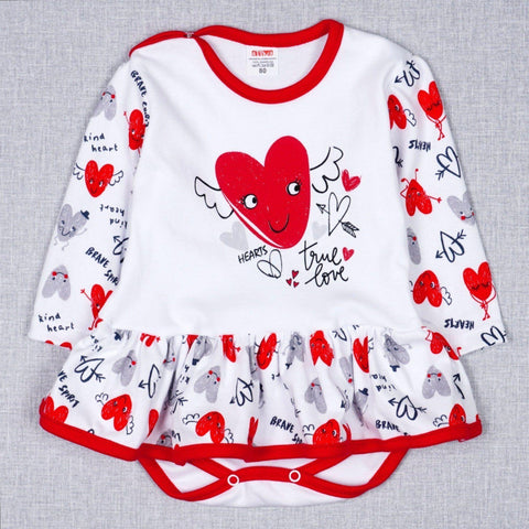 Baby Girl 'True Love' Long Sleeve Bodysuit/Dress (0-18m) - Clothes4Kids