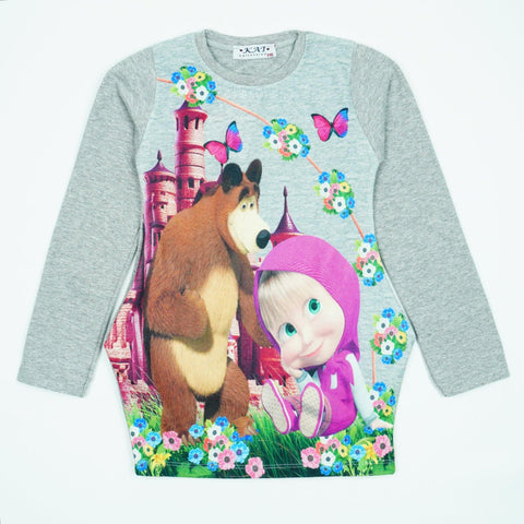 Girls' Masha and the Bear ' Tunic *Last sizes-122(6-7y),146(10-11y)* - Clothes4Kids