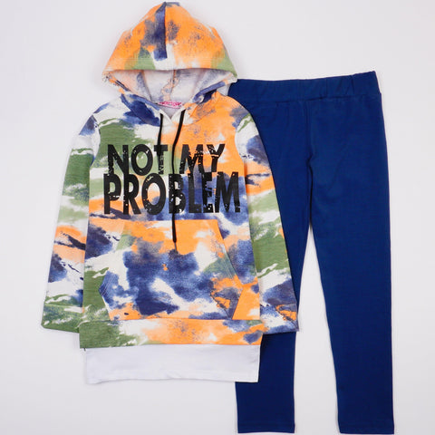 Girls' Not My Problem' Multicolour/Navy Blue Set (6-12y) - Clothes4Kids