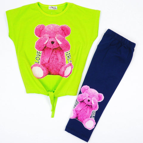 Girls' Teddy Bear' Printed Set *Last Size-152(11-12y)* - Clothes4Kids