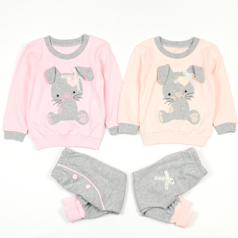 Baby Girl Bunny' Grow with Me' Pink/Peach Set (6-18m) - Clothes4Kids