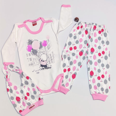 Baby Girl Bunny and Balloons Set (0-9m) - Clothes4Kids