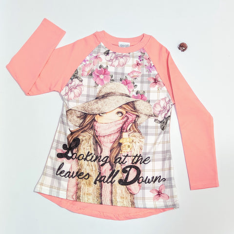 Girls' Long Sleeve 'Looking At The Leaves..' Top (6-13y) - Clothes4Kids