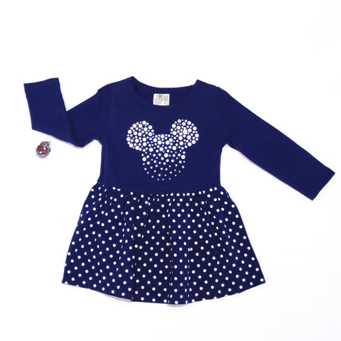 Girls' Mickey Mouse Polka Dot Long Sleeve Dress (1-7y) - Clothes4Kids