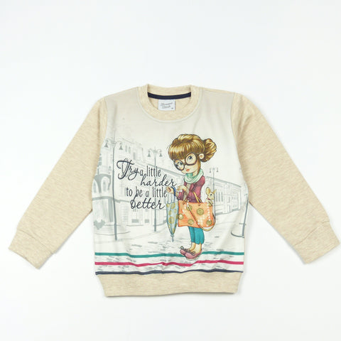 Girls' 'Try a Little..' Printed Long Sleeve Top (2-8y) - Clothes4Kids