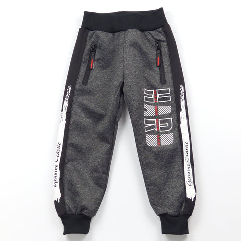 Boys' HARD Training' Printed Grey/Black Joggers (4-9y) - Clothes4Kids