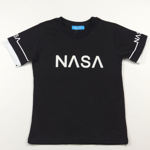 Boys' NASA' Printed Black T-Shirt (8-12y) - Clothes4Kids